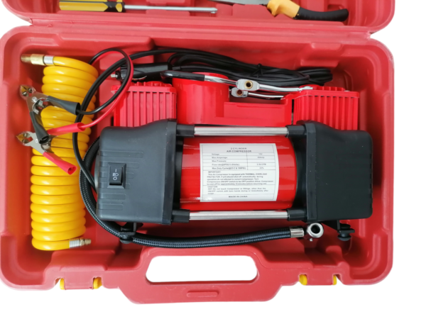 IMG_20240911_121021 Компресор за гуми Двуцилиндров с инструменти 12v