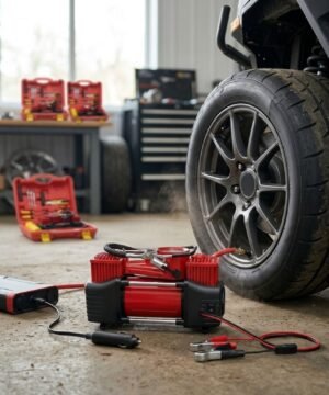 ко1 Компресор за гуми Двуцилиндров с инструменти 12v