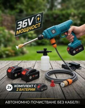 IMG-faa6c99b9c55b091501940300de23353-V Акумулаторна водоструйка за почистване на автомобили с батерия, зарядно, куфар