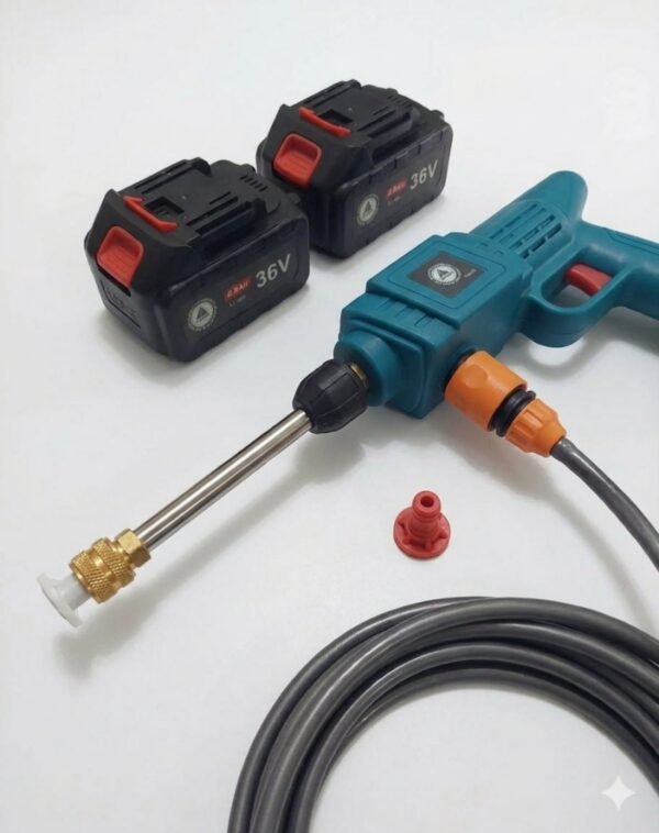 Акумулаторна водоструйка за почистване на автомобили с батерия, зарядно, куфар