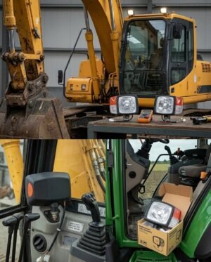 Кристални фарове с мигач габарит за трактор, багер, комбайни,мотокар