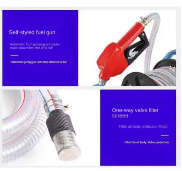 Електрическа помпа за гориво 380W – 220V 50 л/мин, с маркуч и пистолет