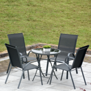 Градински комплект - маса с 4 стола от плат