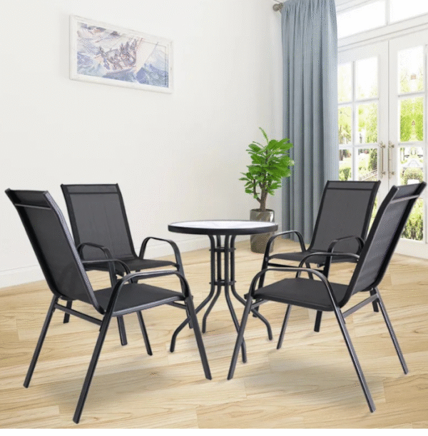 Градински комплект - маса с 4 стола от плат