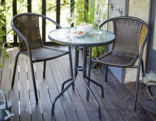 Градински комплект – маса с 2 стола цвят кафяв Арт.№: T192