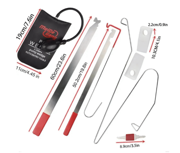 pom7 Комплект инструменти за отваряне на автомобилни врати с помпа - 9 части