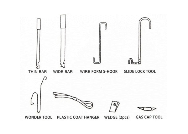 pom8 Комплект инструменти за отваряне на автомобилни врати с помпа - 9 части