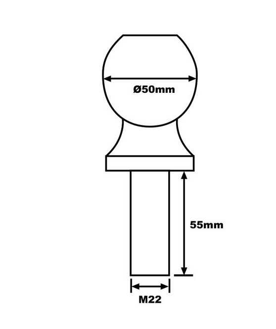 top6 Топка за теглич ябълка с Ф50мм 3500LB / 1500KG