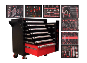 Количка с инструменти, шкаф за инструменти с 7 пълни чекмеджета EverForce