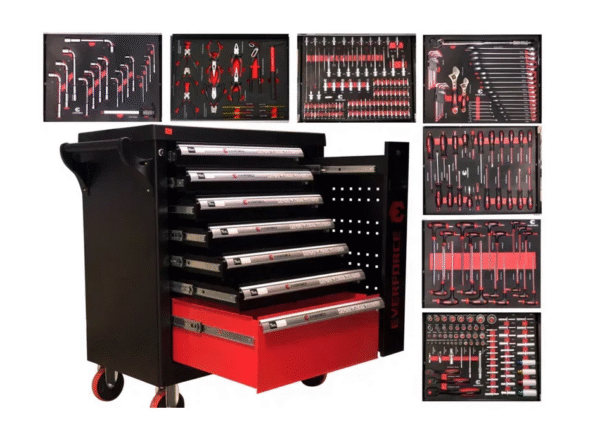 Количка с инструменти, шкаф за инструменти с 7 пълни чекмеджета EverForce