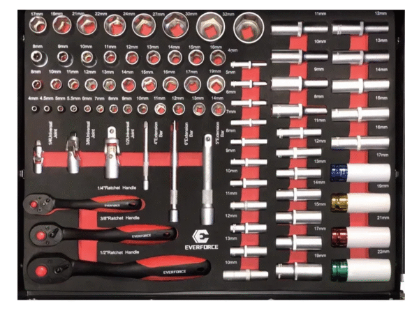 Количка с инструменти, шкаф за инструменти с 7 пълни чекмеджета EverForce