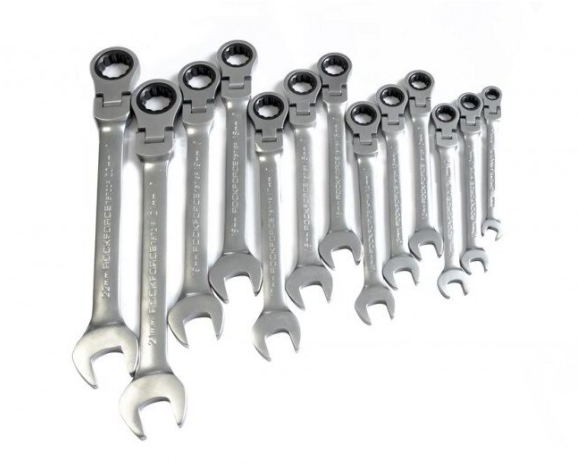 gd5 ПРОФЕСИОНАЛЕН КОМПЛЕКТ КЛЮЧОВЕ С ЧУПЕЩО РАМО ОТ 8 ДО 22 ММ – 13 ЧАСТИ ROCKFORCE