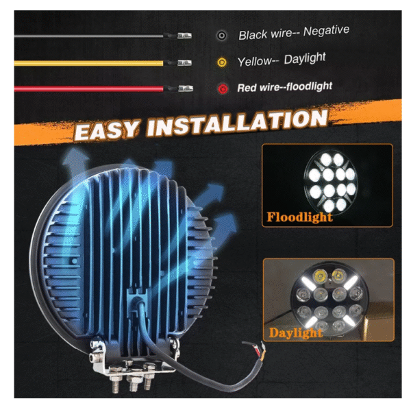 LED Халоген 9 инча Ø 218 мм / Работна лампа с дневна светлина 12 / 24V - NA550