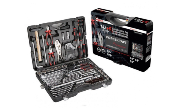 ki` КУФАР С ИНСТРУМЕНТИ ROCK FORCE PREMIUM (ГЕДОРЕ) 142 + 6 ЧАСТИ