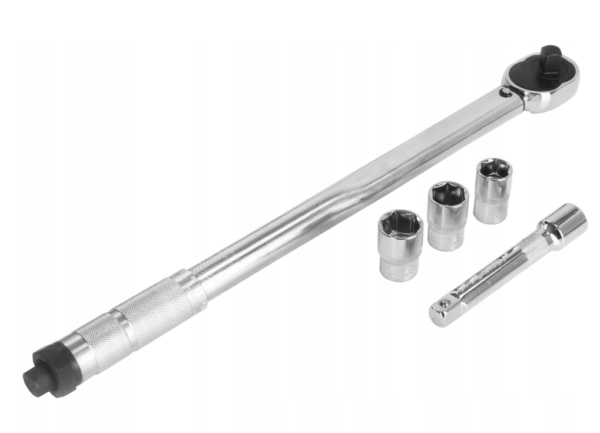 Динамометричен ключ 1/2" 28 – 210 Nm + комплект вложки (17, 19, 21 мм) + удължител 125 мм Mar-Pol