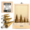 Комплект конусовидни свредла в дървена кутия Mar-Pol