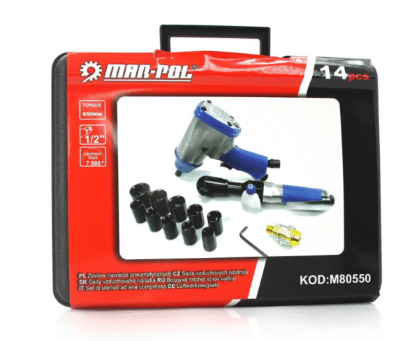 Комплект пневматични инструменти 14 части Mar-Pol