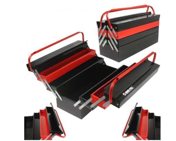 kufa Куфар за инструменти, метален, с 4 нива, тип акордеон, MAR-POL