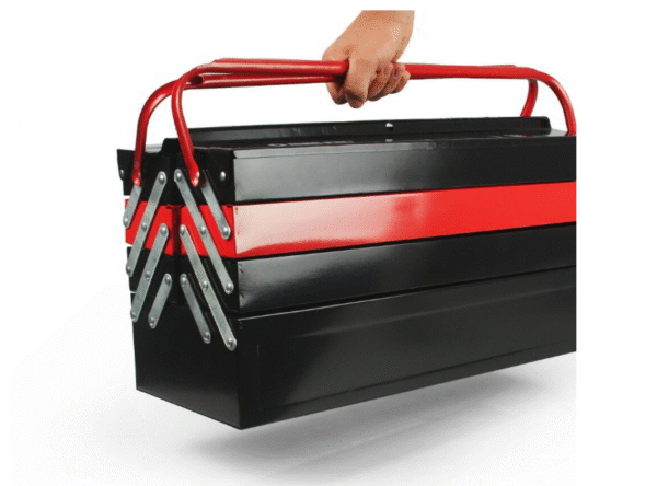 kufa1 Куфар за инструменти, метален, с 4 нива, тип акордеон, MAR-POL