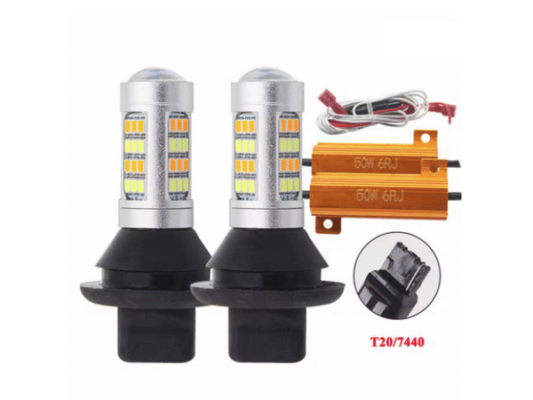 LED крушки за дневни светлини + мигач T20