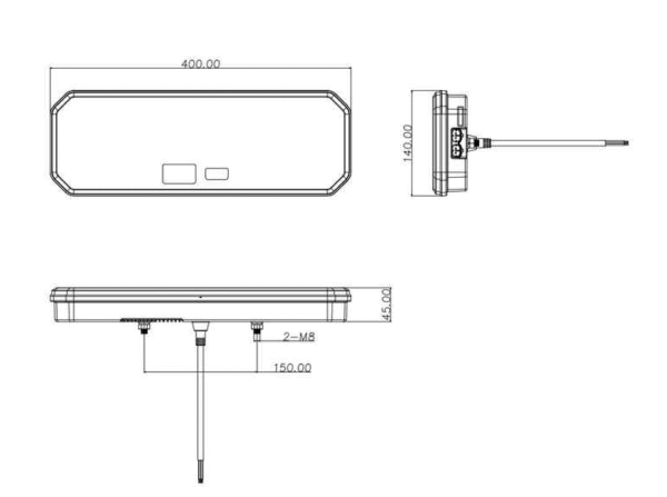 ls4 Стоп диоден ЛЕД неонова светлина с динамичен мигач 5 светлини 12/24V T459