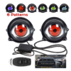 Комплект 3D LED фарове халогени дяволски очи Devil Eyes с лупи 3"инча 8см 12V Арт.№: T652
