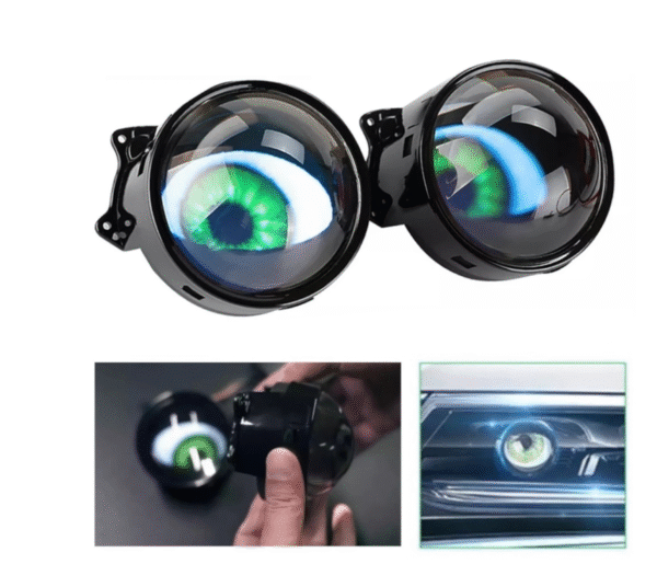 Комплект 3D LED фарове халогени дяволски очи Devil Eyes с лупи 3"инча 8см 12V Арт.№: T652