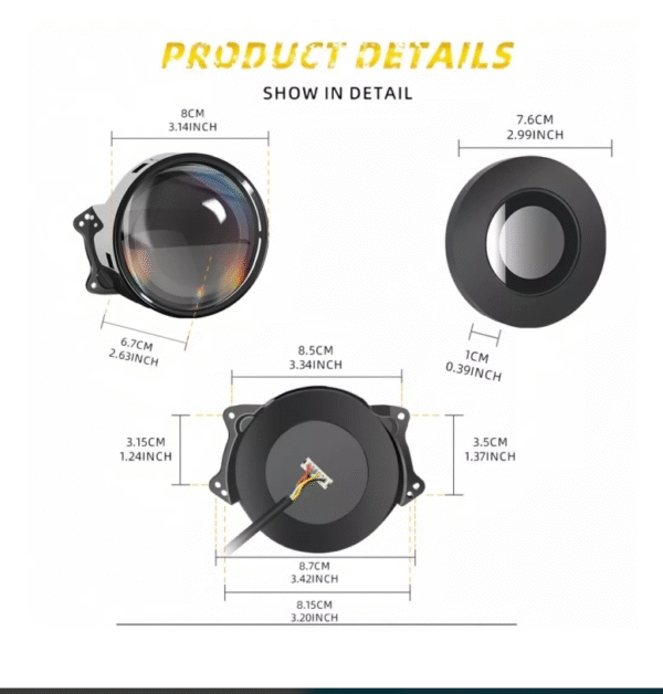 Комплект 3D LED фарове халогени дяволски очи Devil Eyes с лупи 3"инча 8см 12V Арт.№: T652