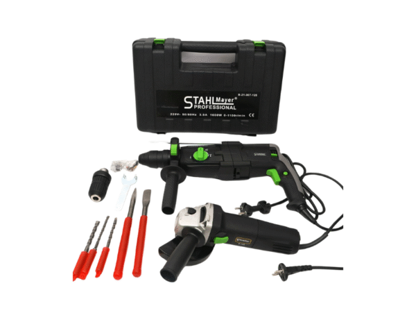 per КОМПЛЕКТ ОТ ПЕРФОРАТОР И ЪГЛОШЛАЙФ 1600W STAHLMAYER