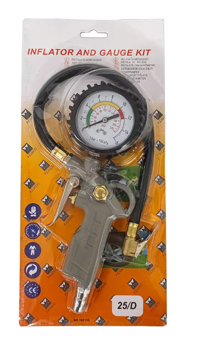 Пистолет с манометър за помпене на гуми - T584