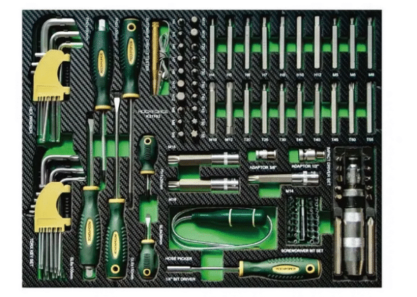 Количка шкаф с инструменти с 7 чекмеджета 5 пълни 274 части - ROCKFORCE