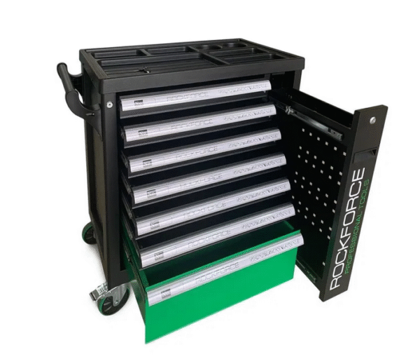 Количка шкаф с инструменти с 7 чекмеджета 5 пълни 274 части - ROCKFORCE