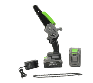 Акумулаторен мини верижен трион 24V 4Ah с 15 см шина HAWEK