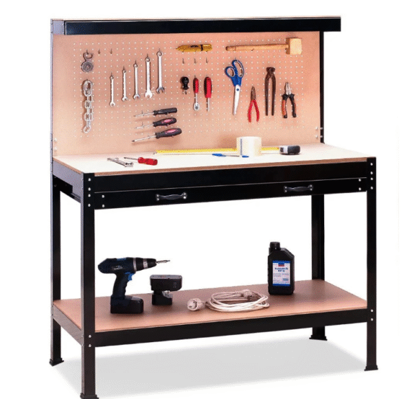 РАБОТНА МАСА С ЧЕКМЕДЖЕ И СТЕНА ЗА ИНСТРУМЕНТИ HAWEK-1068