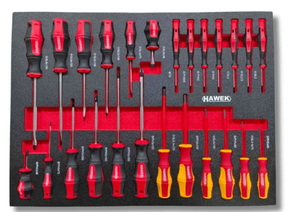 sh6 Професионален шкаф с инструменти HAWEK с 12 чекмеджета