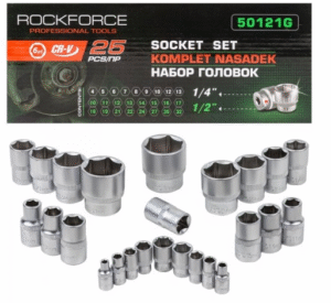 Комплект вложки 25 части 1/4"&1/2" (4-32mm) ROCKFORCE