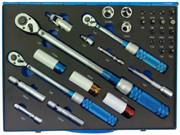 Комплект динамометрични ключове с заключване KraftWelle