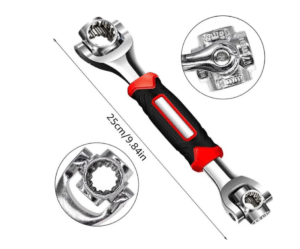 Универсален гаечен ключ 52 в 1, хром-ванадиева стомана, въртене на 360°, 26x5x5 см, сребрист
