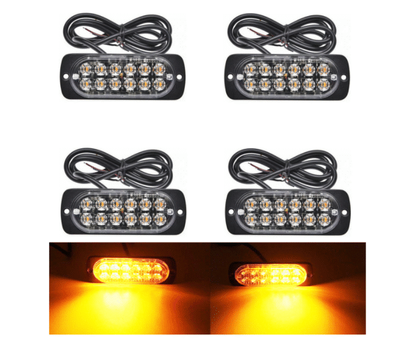 4 бр. блиц аварийна светлина с 12 диода