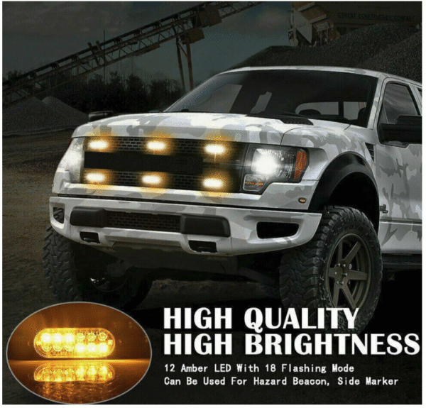 4 бр. блиц аварийна светлина с 12 диода