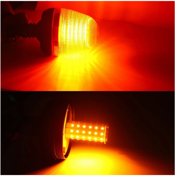 LED ЛЕД Аварийна/сигнална лампа Маяк буркан 12 / 24V - На прът