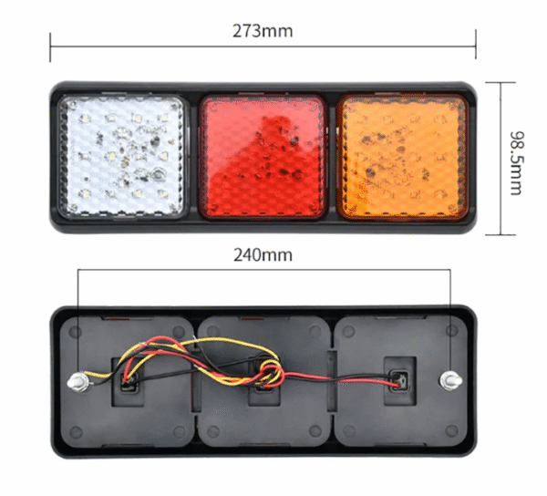 12V Комплект мултифункционални диодни стопове - T44