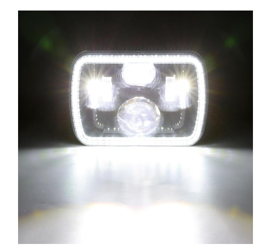 Комплект Правоъгълни LED фарове 5x7" H4 букса, 4 светлини