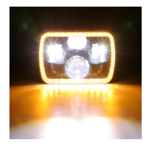 Комплект Правоъгълни LED фарове 5x7" H4 букса, 4 светлини