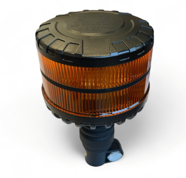 LED авариен буркан нисък на прът с жълта светлина – ДЕН/НОЩ функция, 12/24V, сертифициран R65/E9