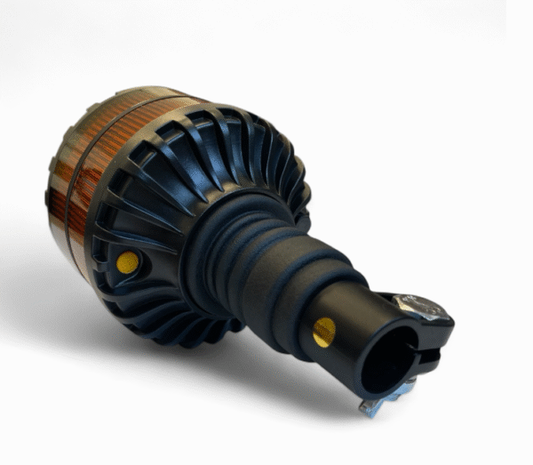 LED авариен буркан нисък на прът с жълта светлина – ДЕН/НОЩ функция, 12/24V, сертифициран R65/E9