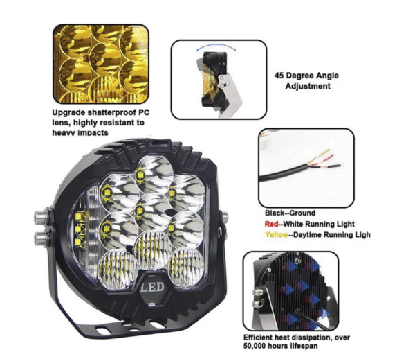 Диоден халоген 16СМ 5'' кръгъл - LED 12/24V