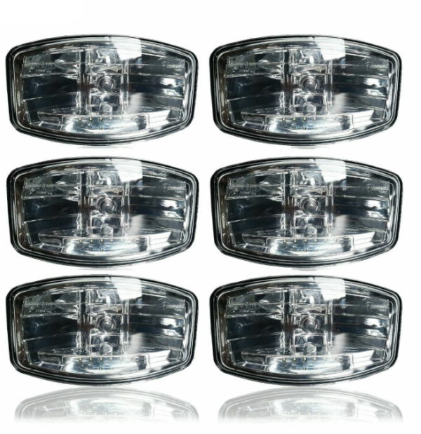 6 бр. Лед Led Правоъгълен Халоген за Тир, Камион/ T147