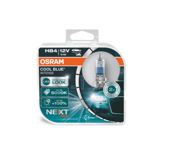 Osram халогенни крушки HB4 Cool Blue Intense Next Gen 12V, 51W, P22d, 5000K, 1095lm