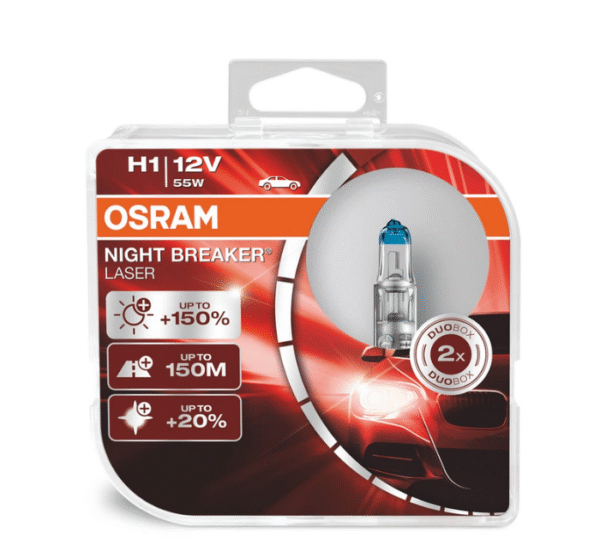 ok Osram халогенни крушки Osram H1 Night Breaker Laser +150% 12V, 55W, P14.5s, 1550lm
